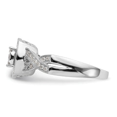14k White Gold 3/8 carat Lab Grown Diamond VS/SI+ G+ Complete Cluster Engagement Ring