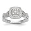 14k White Gold 3/8 carat Lab Grown Diamond VS/SI+ G+ Complete Cluster Engagement Ring