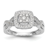 14k White Gold 3/8 carat Lab Grown Diamond VS/SI+ G+ Complete Cluster Engagement Ring