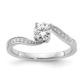 14k White Gold 5/8 carat Lab Grown Diamond VS/SI Complete By-Pass Engagement Ring