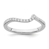 14k White Gold 1/5 carat Lab Grown Diamond VS/SI+ G+ Complete Contoured Wedding Band