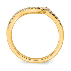 14k 1/5 carat Lab Grown Diamond VS/SI+ G+ Complete Contoured Wedding Band