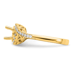 14k 1/3 carat Lab Grown Diamond VS/SI+ G+ 3/4 carat Round Center Semi Mount Engagement Ring