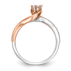 10k Two-Tone Rose and White Gold 3/8 carat Lab Grown Diamond VS/SI Complete By-Pass Engagement Ring