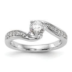 14k White Gold 5/8 carat Lab Grown Diamond VS/SI Complete By-Pass Engagement Ring