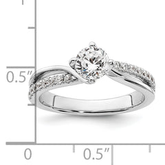 14k White Gold 3/7 carat Lab Grown Diamond VS/SI+ G+ Round Semi Mount Engagement Ring