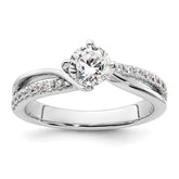 14k White Gold 3/7 carat Lab Grown Diamond VS/SI+ G+ Round Semi Mount Engagement Ring