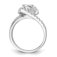 14k White Gold 1/2 carat Lab Grown Diamond VS/SI+ G+ Semi-Mount Pet Set Engagement Ring