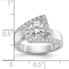 14k White Gold 1/2 carat Lab Grown Diamond VS/SI+ G+ Semi-Mount Pet Set Engagement Ring