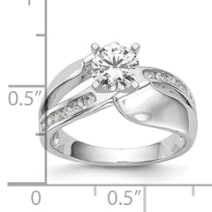 14k White Gold 1/5 carat Lab Grown Diamond VS/SI+ G+ Semi-Mount Pet Set Engagement Ring