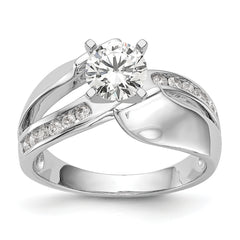 14k White Gold 1/5 carat Lab Grown Diamond VS/SI+ G+ Semi-Mount Pet Set Engagement Ring