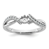 14k White Gold 1/6 carat Lab Grown Diamond VS/SI+ G+ Semi Mount Peg Set Engagment Ring