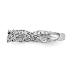 14k White Gold Criss-Cross Peg Set 3/8 carat Diamond Semi-mount Engagement Ring