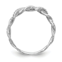 14k White Gold 1/8 carat Lab Grown Diamond VS/SI+ G+ Complete Criss Cross Wedding Band