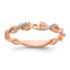 14k Rose Gold 1/10 carat Lab Grown Diamond VS/SI+ G+ Semi Mount Peg Set Criss Cross Engagement Ring