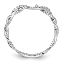 14k White Gold 1/10 carat Lab Grown Diamond VS/SI+ G+ Semi Mount Peg Set Criss Cross Engagement Ring