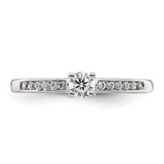 14k White Gold 1/3 carat Lab Grown Diamond VS/SI+ G+ Round Complete Channel Set Shared Prong Engagement Ring