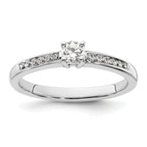 14k White Gold 1/3 carat Lab Grown Diamond VS/SI+ G+ Round Complete Channel Set Shared Prong Engagement Ring