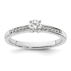 14k White Gold 1/3 carat Lab Grown Diamond VS/SI+ G+ Round Complete Channel Set Shared Prong Engagement Ring