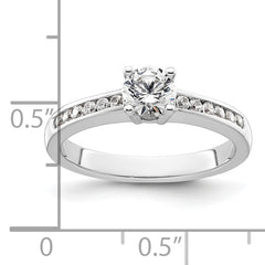 14k White Gold 3/4 carat Lab Grown Diamond VS/SI+ G+ Round Complete Channel Set Shared Prong Engagement Ring