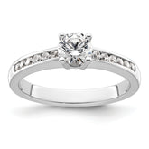 14k White Gold 3/4 carat Lab Grown Diamond VS/SI+ G+ Round Complete Channel Set Shared Prong Engagement Ring