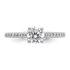 14k White Gold 1/4 carat Lab Grown Diamond VS/SI+ G+ 3/4 carat Center Round Semi Mount Engagement Ring