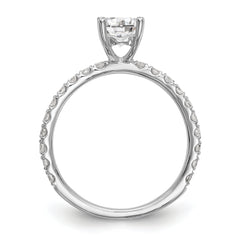 14k White Gold 1/3 carat Lab Grown Diamond VS/SI+ G+ 1 carat Center Round Semi Mount Engagement Ring