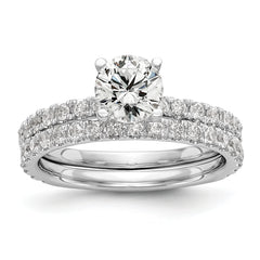 14k White Gold 1/3 carat Lab Grown Diamond VS/SI+ G+ 1 carat Center Round Semi Mount Engagement Ring