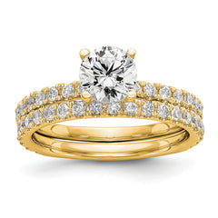 14k 1/3 carat Lab Grown Diamond VS/SI+ G+ 1 carat Center Round Semi Mount Engagement Ring
