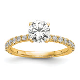 14k 1/3 carat Lab Grown Diamond VS/SI+ G+ 1 carat Center Round Semi Mount Engagement Ring
