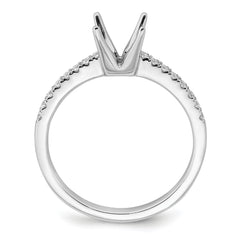 14k White Gold 1/6 carat Lab Grown Diamond VS/SI+ G+ Princess 3/4 carat center Semi Mount Engagement Ring