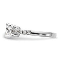 14k White Gold 1/5 carat Lab Grown Diamond VS/SI+ G+ Princess 1 carat center Semi Mount Engagement Ring