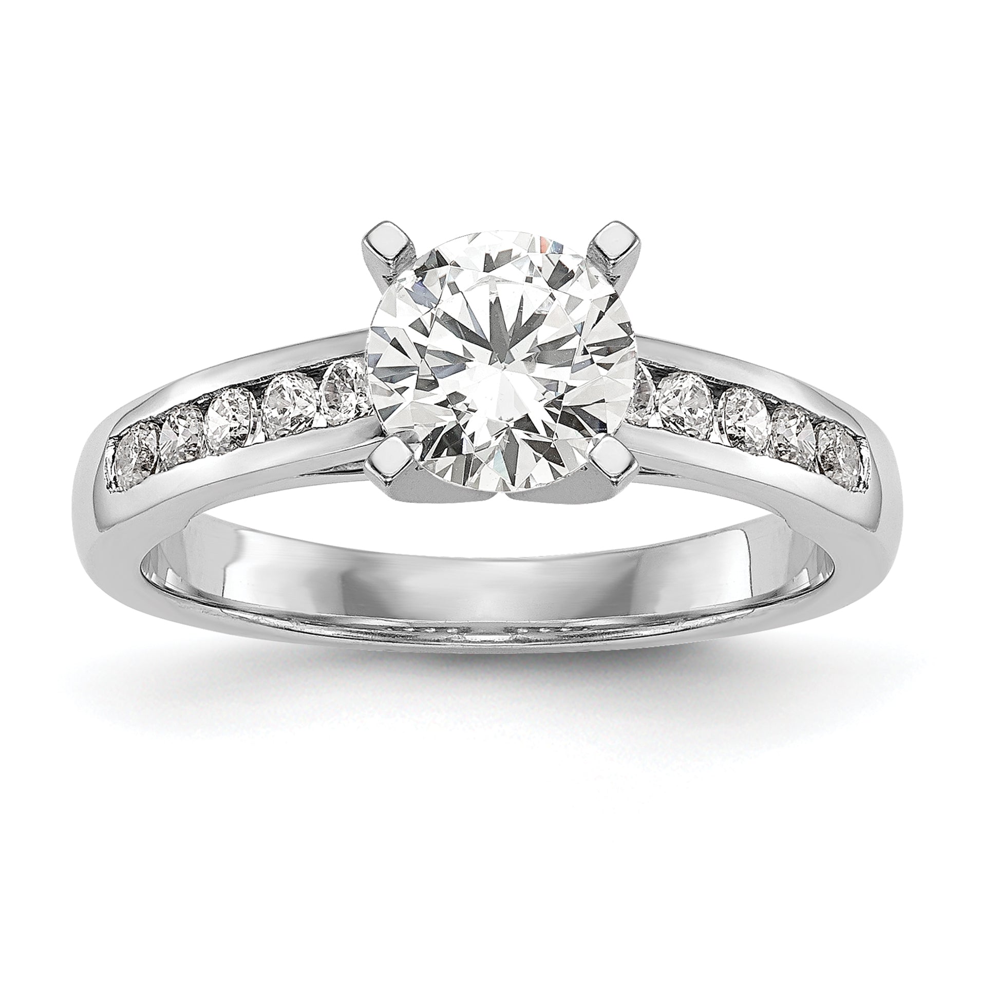 14k White Gold 1/5 carat Lab Grown Diamond VS/SI+ G+ Semi-Mount Pet Set Engagement Ring