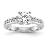 14k White Gold 1/5 carat Lab Grown Diamond VS/SI+ G+ Semi-Mount Pet Set Engagement Ring