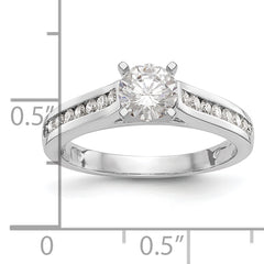 14k White Gold 1/4 carat Lab Grown Diamond VS/SI+ G+ Semi Mount Peg Set Engagement Ring