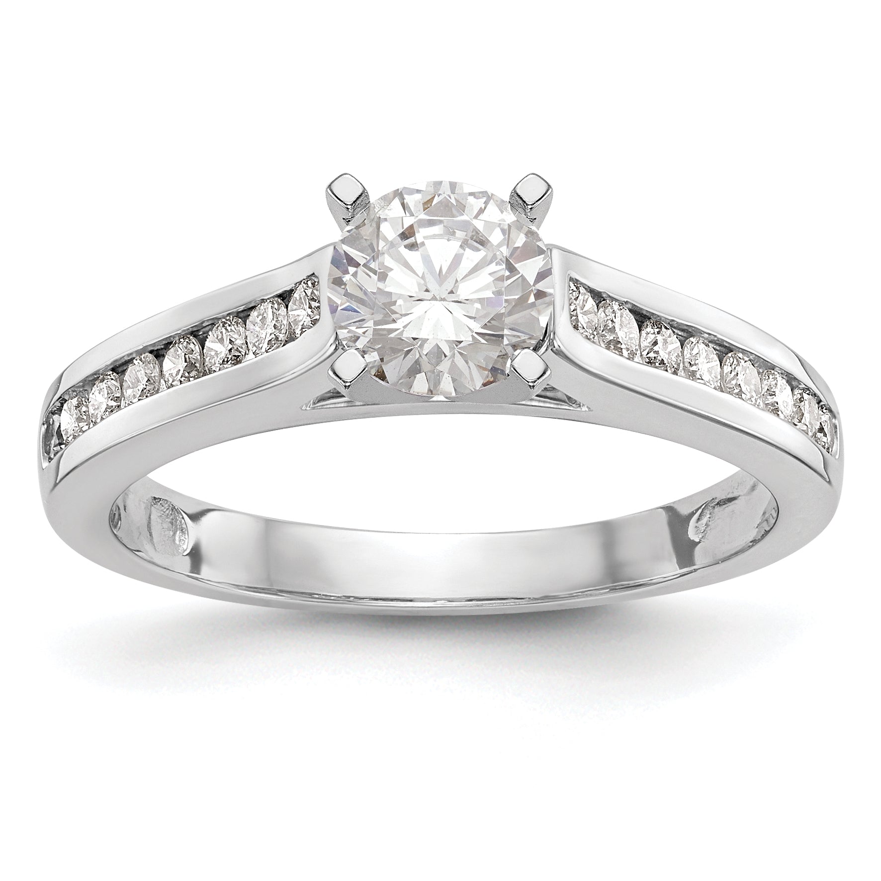14k White Gold 1/4 carat Lab Grown Diamond VS/SI+ G+ Semi Mount Peg Set Engagement Ring