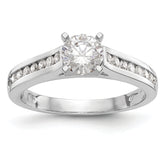 14k White Gold 1/4 carat Lab Grown Diamond VS/SI+ G+ Semi Mount Peg Set Engagement Ring