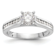 14k White Gold 1/4 carat Lab Grown Diamond VS/SI+ G+ Semi Mount Peg Set Engagement Ring