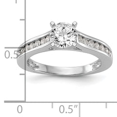 14k White Gold 1/3 carat Lab Grown Diamond VS/SI+ G+ Semi Mount Peg Set Engagement Ring