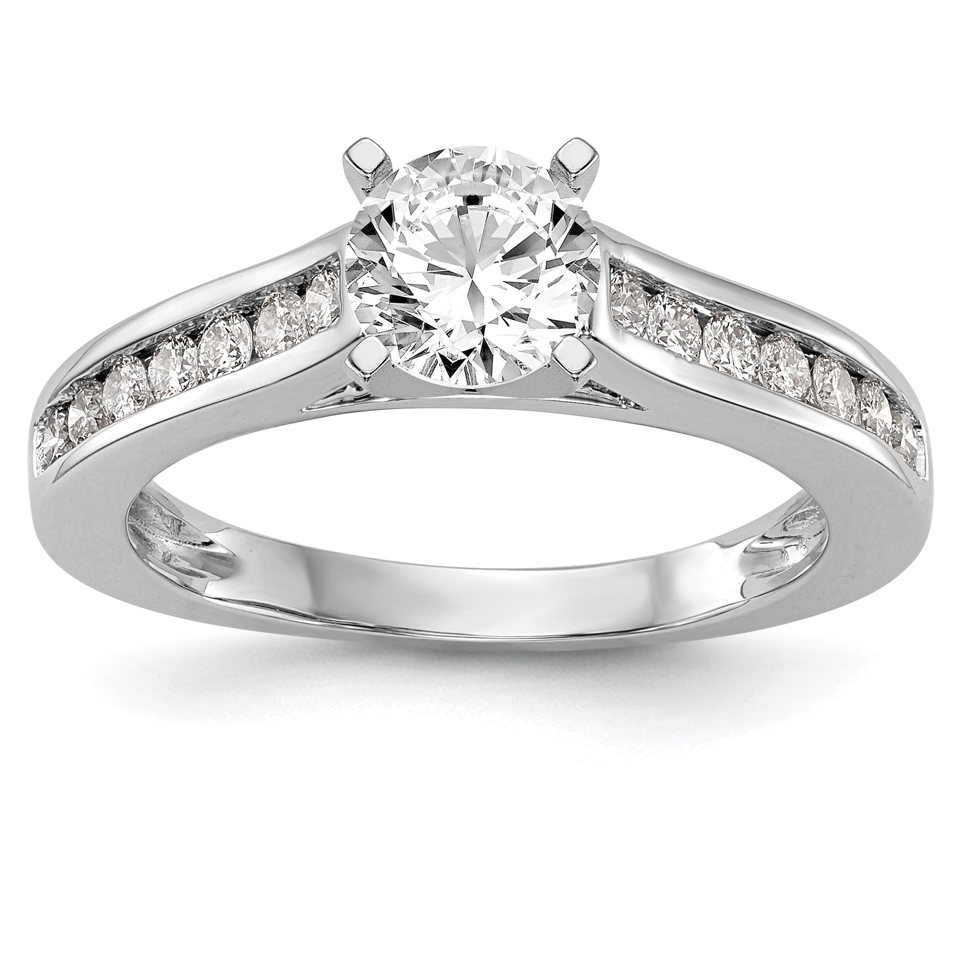 14k White Gold 1/3 carat Lab Grown Diamond VS/SI+ G+ Semi Mount Peg Set Engagement Ring