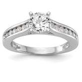 14k White Gold 1/3 carat Lab Grown Diamond VS/SI+ G+ Semi Mount Peg Set Engagement Ring