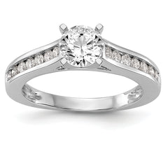 14k White Gold 1/3 carat Lab Grown Diamond VS/SI+ G+ Semi Mount Peg Set Engagement Ring