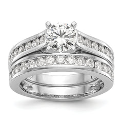 14k White Gold 1/2 carat Lab Grown Diamond VS/SI+ G+ Semi Mount Peg Set Engagement Ring