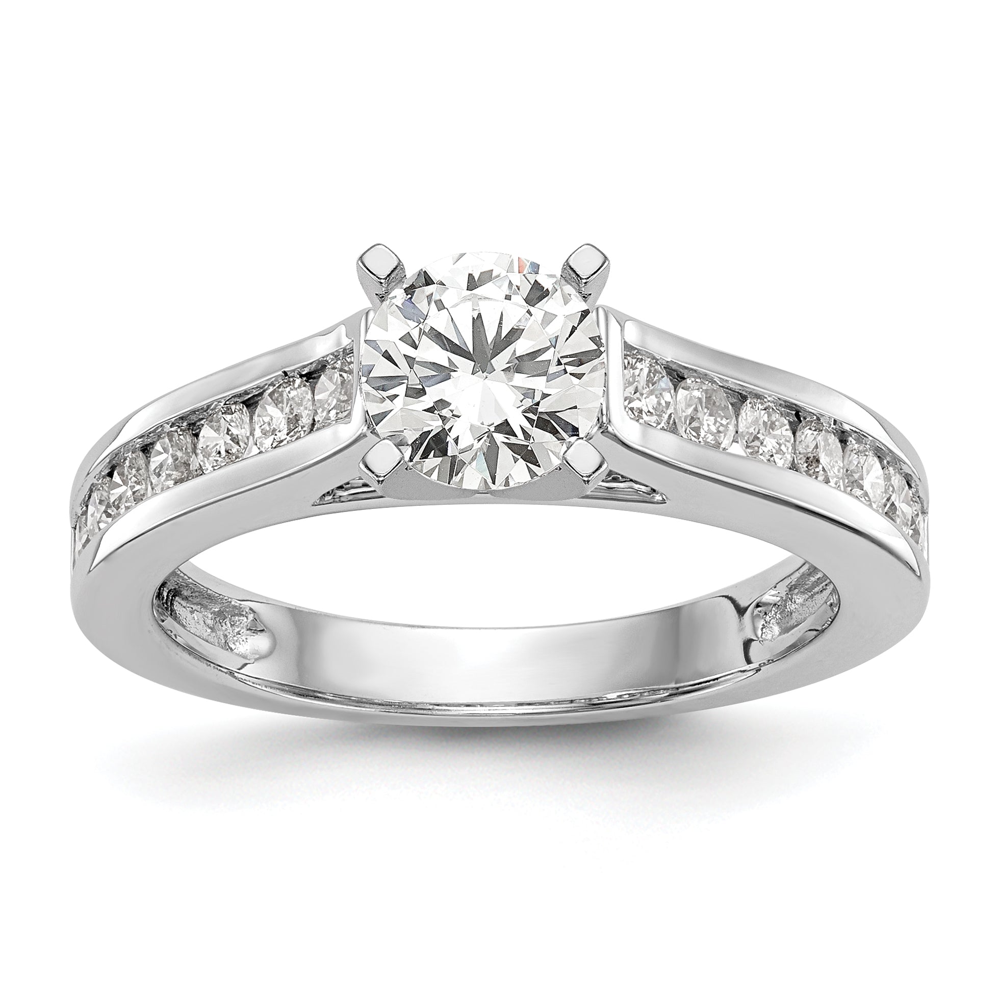 14k White Gold 1/2 carat Lab Grown Diamond VS/SI+ G+ Semi Mount Peg Set Engagement Ring