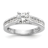 14k White Gold 1/2 carat Lab Grown Diamond VS/SI+ G+ Semi Mount Peg Set Engagement Ring