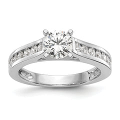14k White Gold 1/2 carat Lab Grown Diamond VS/SI+ G+ Semi Mount Peg Set Engagement Ring