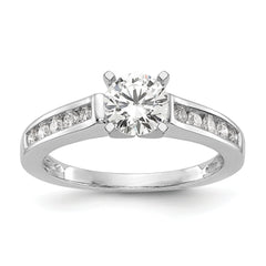 14k White Gold 1/4 carat Lab Grown Diamond VS/SI+ G+ Semi Mount Peg Set Engagement Ring