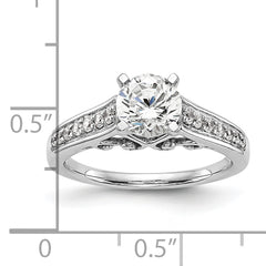 14k White Gold 1/5 carat Lab Grown Diamond VS/SI+ G+ Semi-Mount Pet Set Engagement Ring