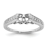 14k White Gold 1/5 carat Lab Grown Diamond VS/SI+ G+ Semi-Mount Pet Set Engagement Ring