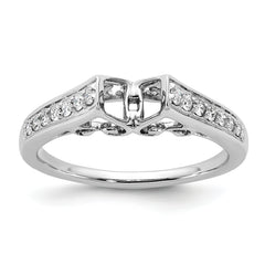 14k White Gold 1/5 carat Lab Grown Diamond VS/SI+ G+ Semi-Mount Pet Set Engagement Ring